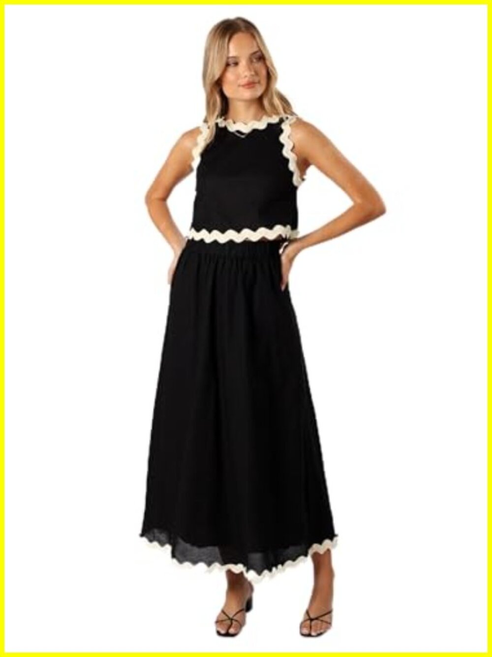 Petal & Pup Chrissy Two Piece Set Cotton High Waist Pant Set Midi